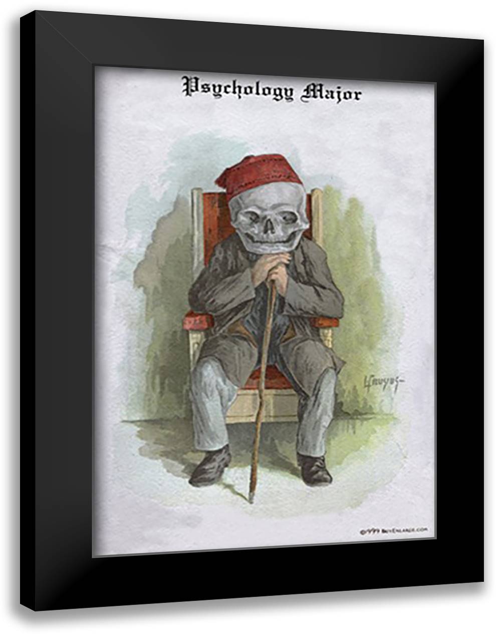 Pychology Major 16x22 Black Modern Wood Framed Art Print Poster by Frusius M. D., F.