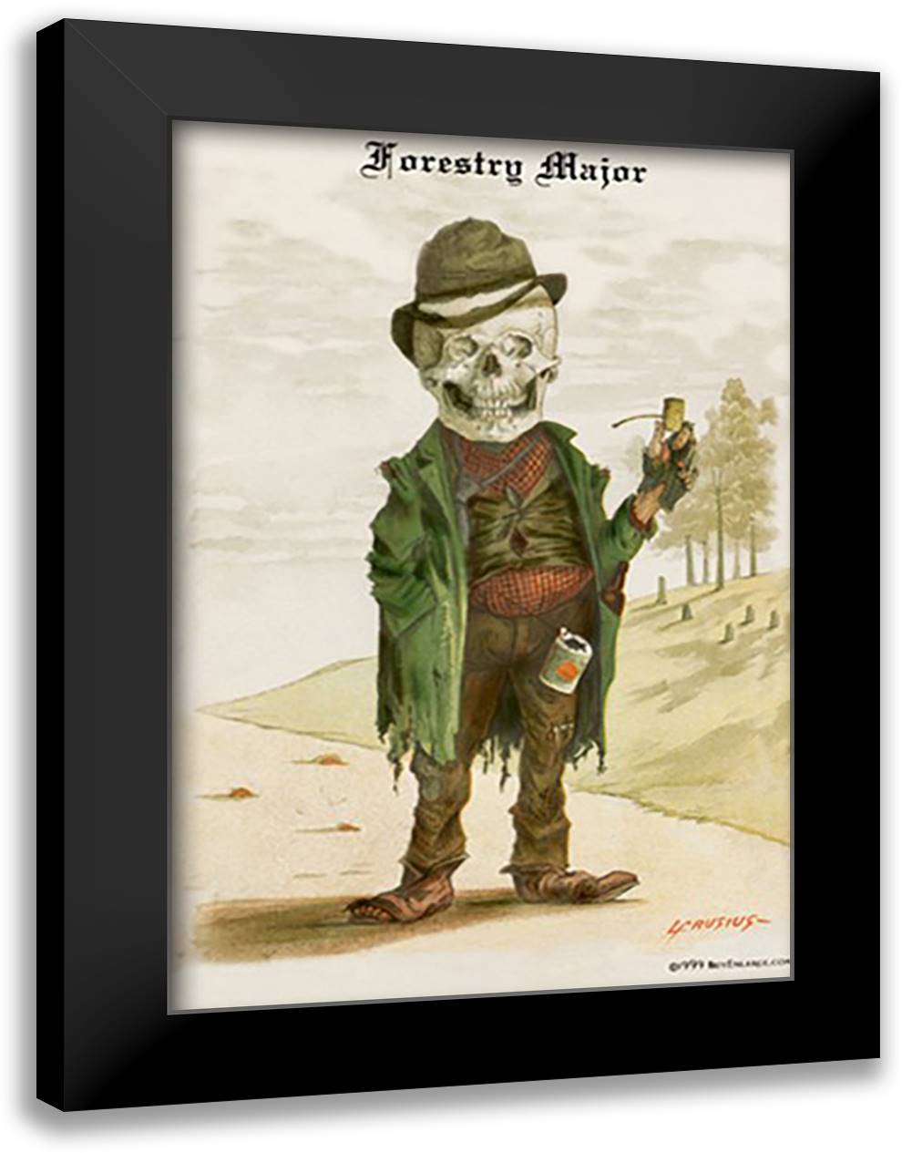Forestry Major 16x22 Black Modern Wood Framed Art Print Poster by Frusius M. D., F.