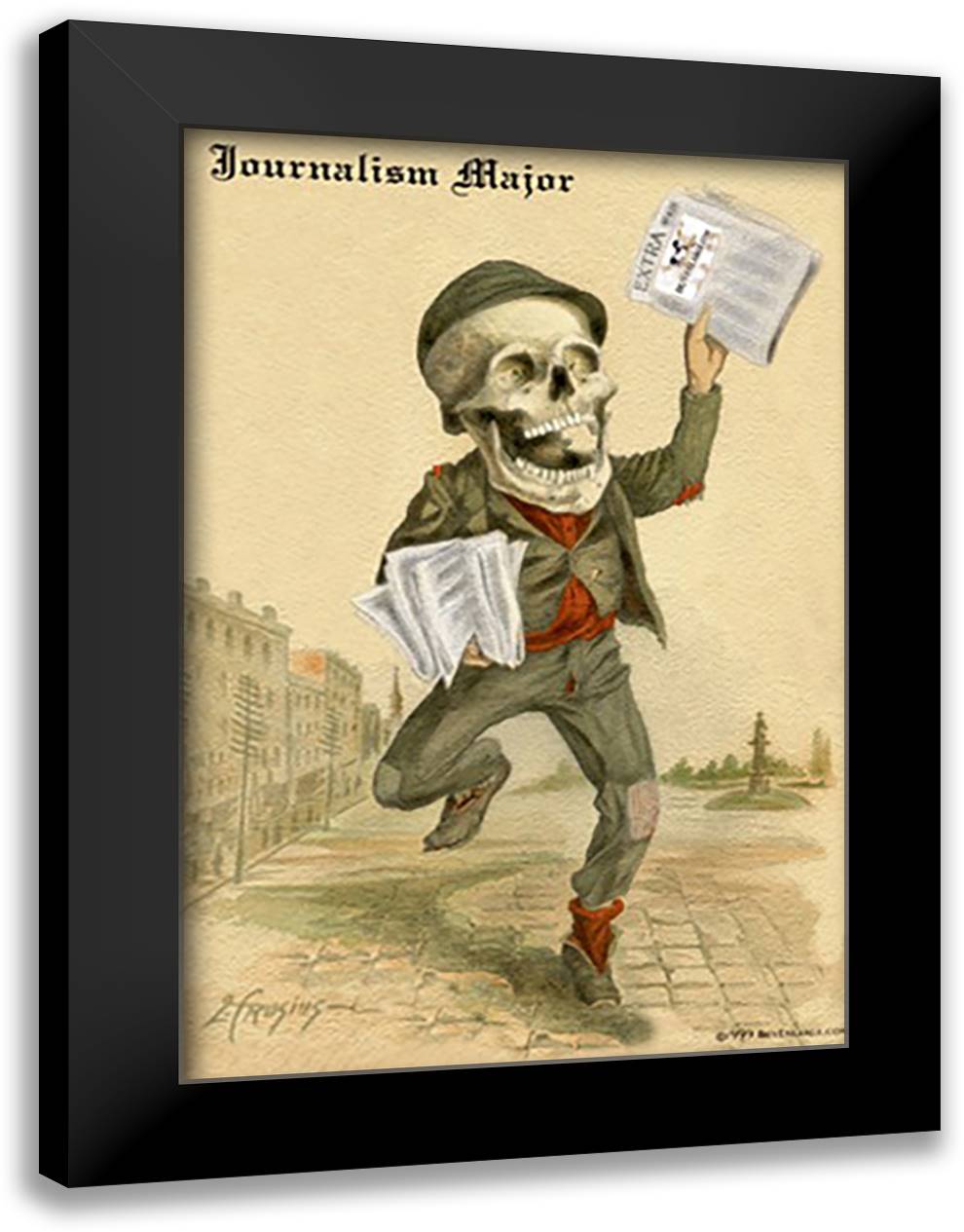 Jounalism Major 16x22 Black Modern Wood Framed Art Print Poster by Frusius M. D., F.