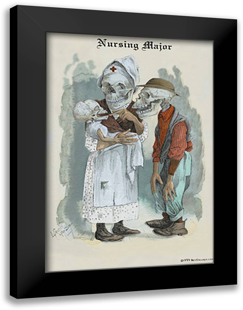 Nursing Major 16x22 Black Modern Wood Framed Art Print Poster by Frusius M. D., F.