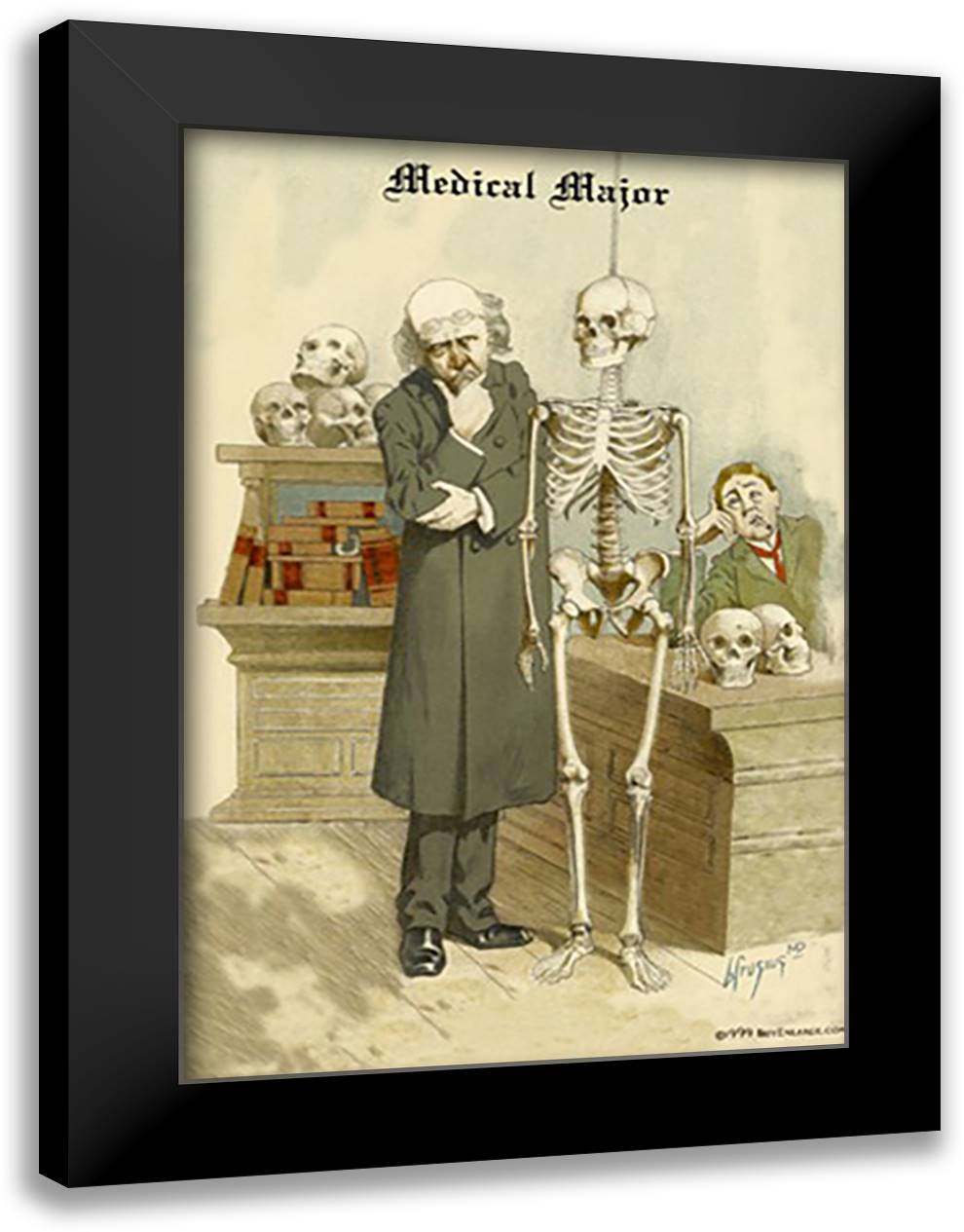 Medical Major 16x22 Black Modern Wood Framed Art Print Poster by Frusius M. D., F.