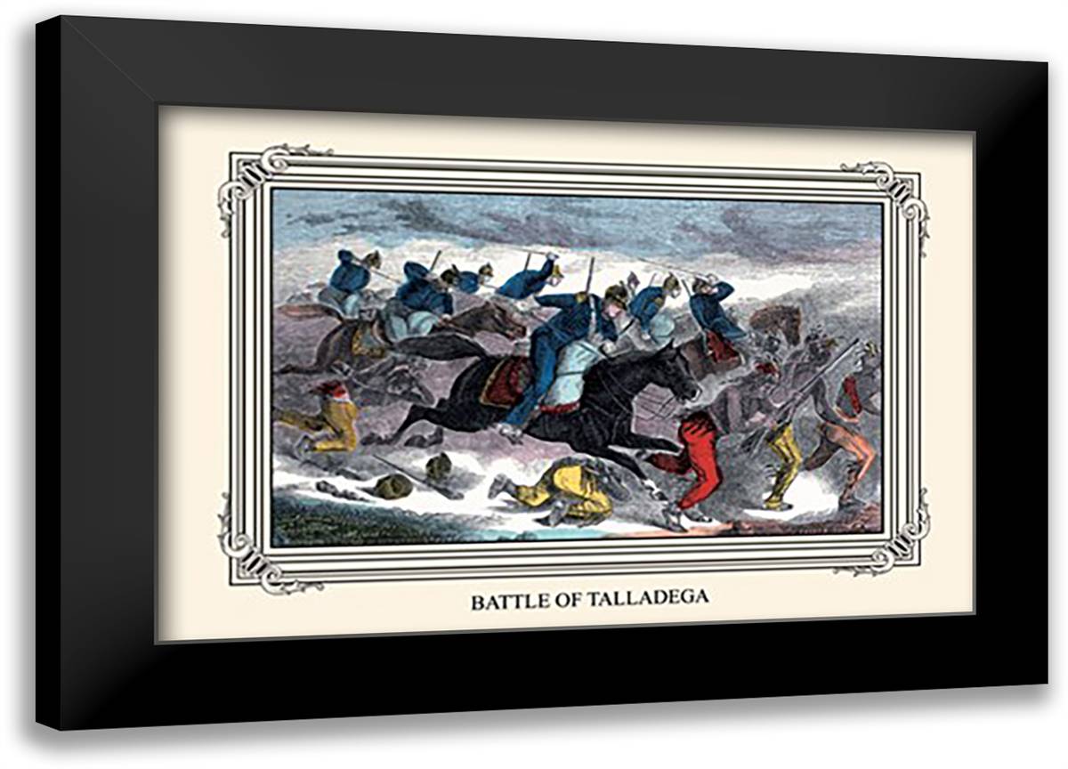 Battle of Talladega 22x16 Black Modern Wood Framed Art Print Poster by Baker, Sandra