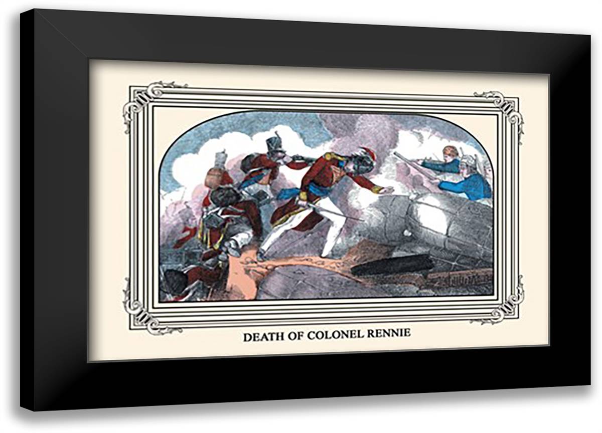 Death of Colonel Rennie 22x16 Black Modern Wood Framed Art Print Poster by Downes, J.