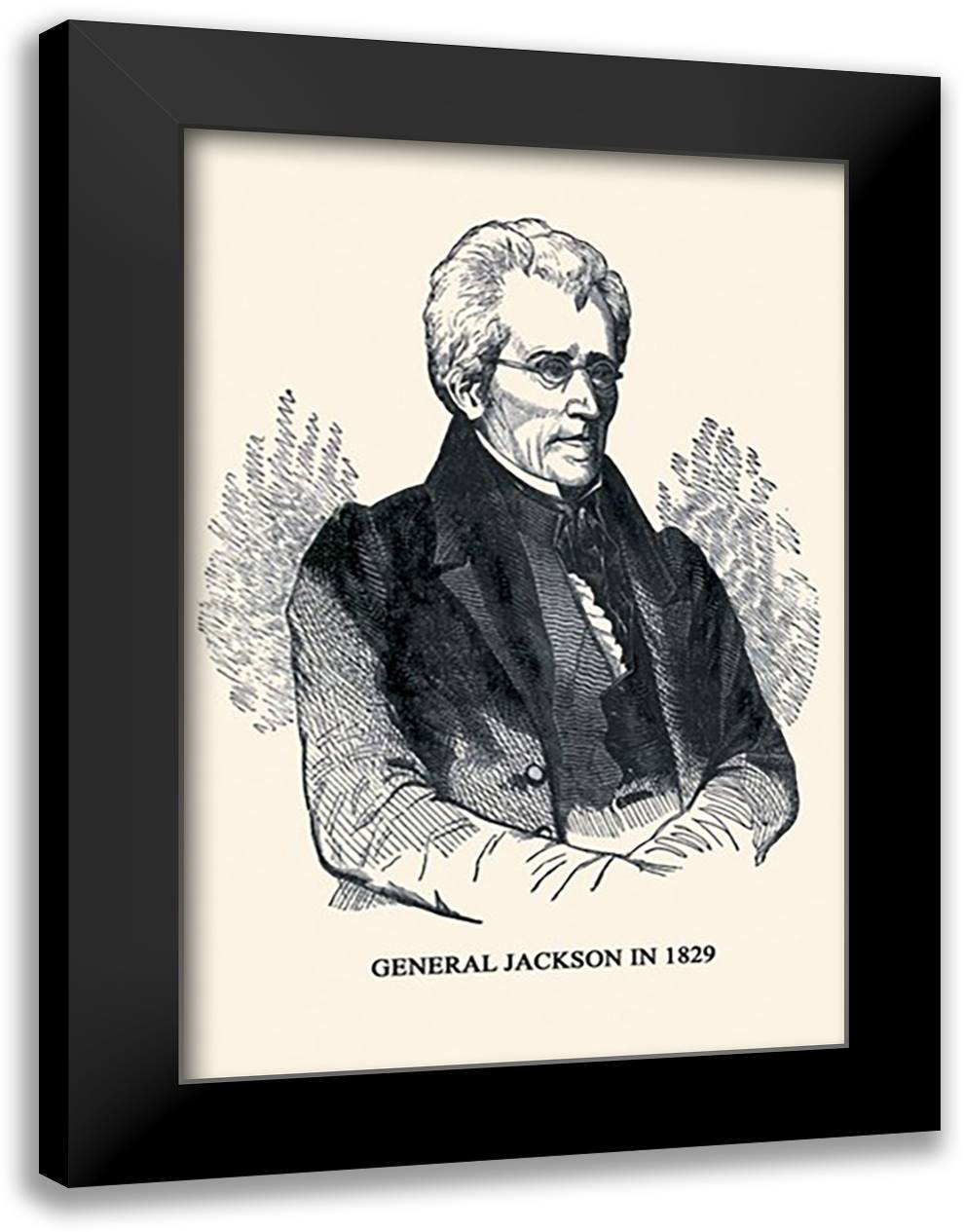 General Jackson in 1829 16x22 Black Modern Wood Framed Art Print Poster by Baker, Sandra