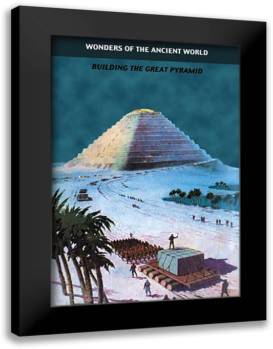 Wonders of the Ancient World 16x22 Black Modern Wood Framed Art Print Poster