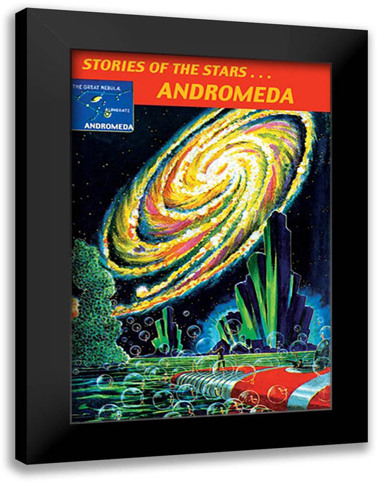 Stories of the Stars... Andromeda 16x22 Black Modern Wood Framed Art Print Poster