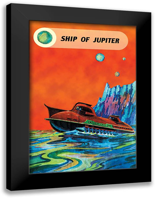 Ship of Jupiter 16x22 Black Modern Wood Framed Art Print Poster