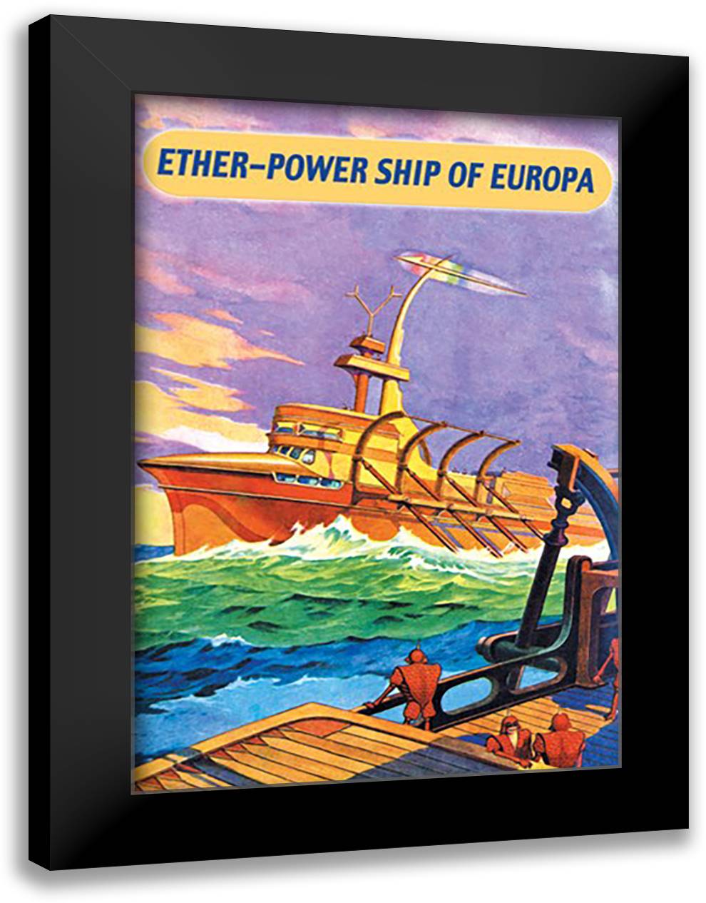 Ether-Powership of Europa 16x22 Black Modern Wood Framed Art Print Poster