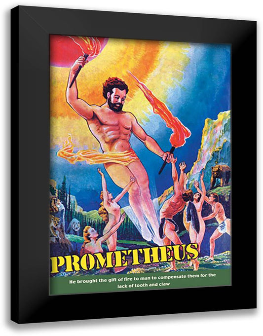 Prometheus 16x22 Black Modern Wood Framed Art Print Poster