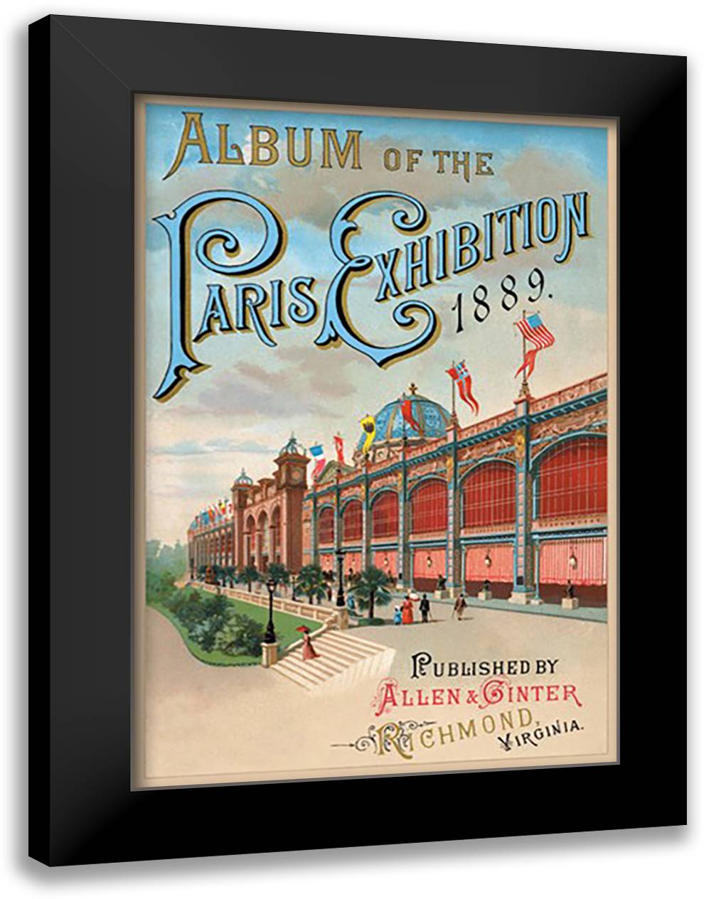 Album of the Paris Exhibition, 1889 16x22 Black Modern Wood Framed Art Print Poster