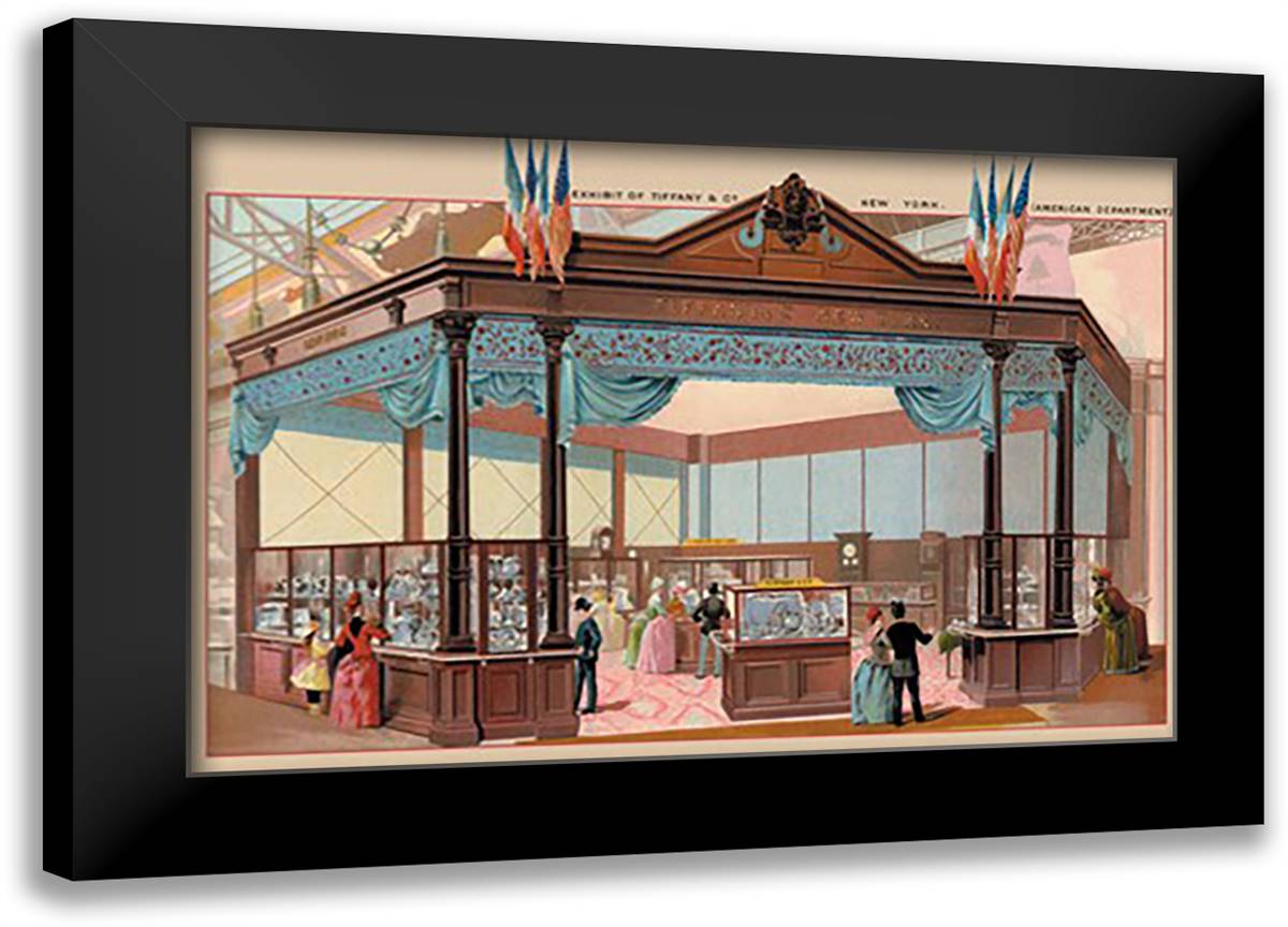 Exhibit of Tiffany and Co. at the Paris Exhibition, 1889 22x16 Black Modern Wood Framed Art Print Poster