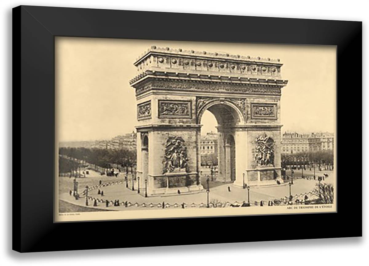 Triumphal Arc (Etoile Place) 22x16 Black Modern Wood Framed Art Print Poster