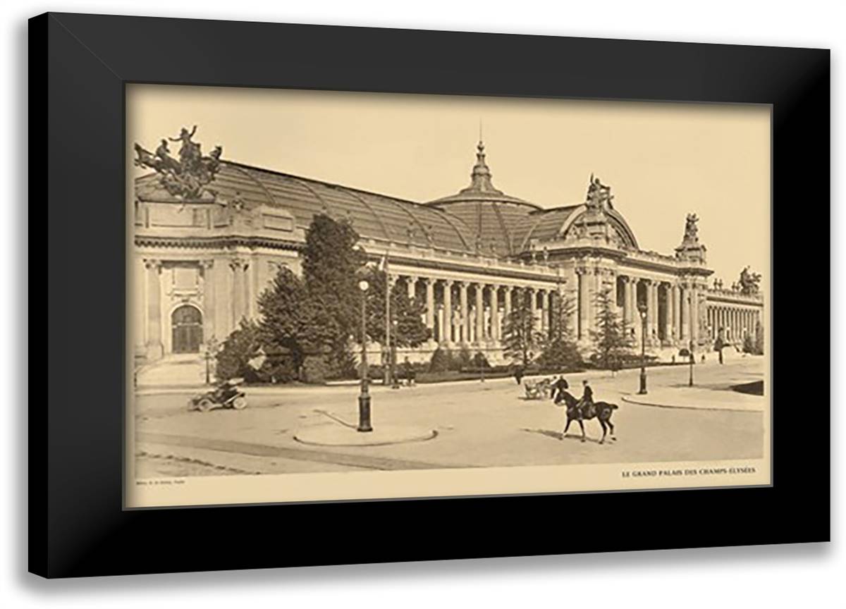 Great Palace (Champs-Elysees) 22x16 Black Modern Wood Framed Art Print Poster by Ledeley, Helio E.