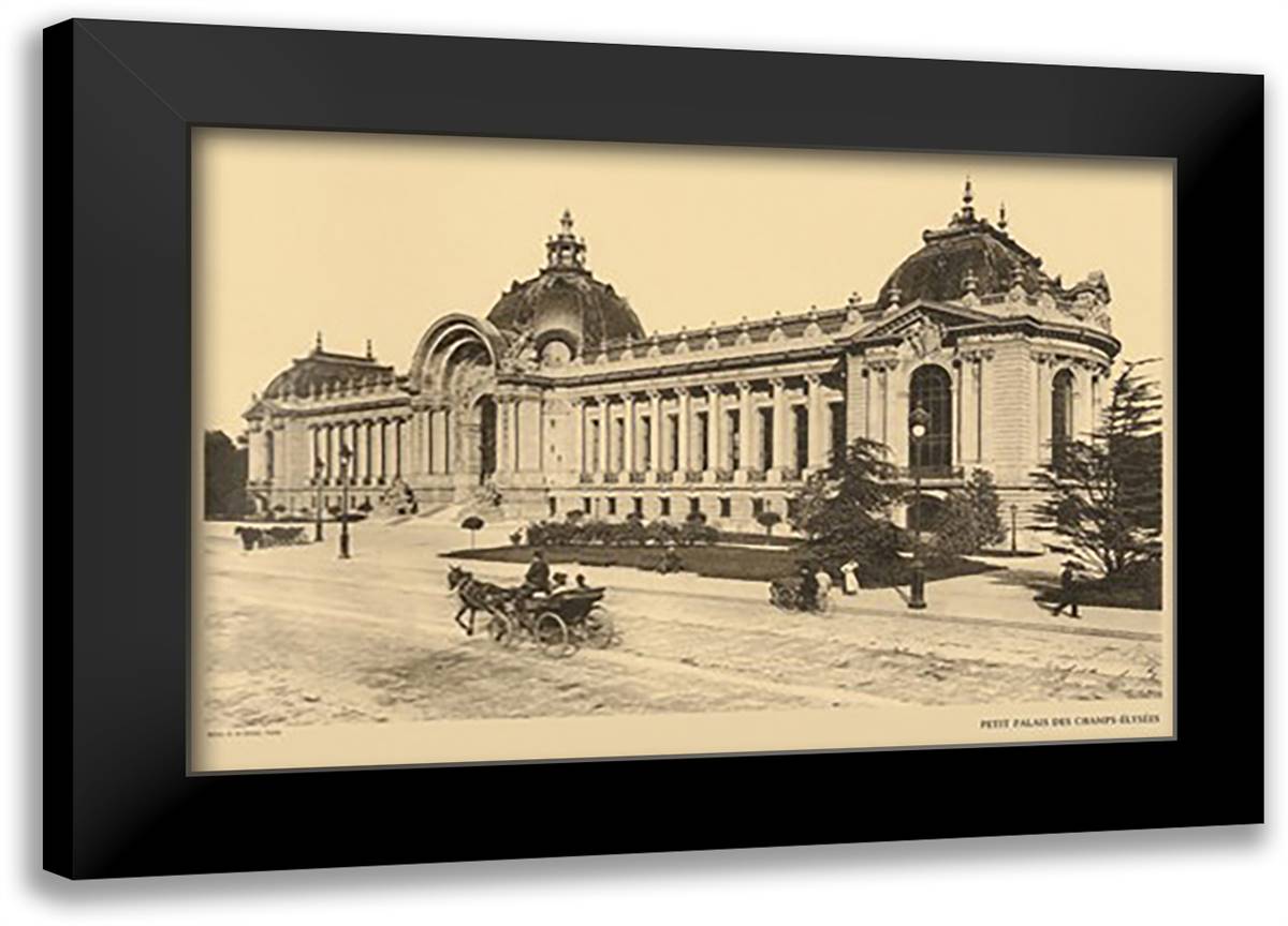 Little Palace (Champs-Elysees) 22x16 Black Modern Wood Framed Art Print Poster