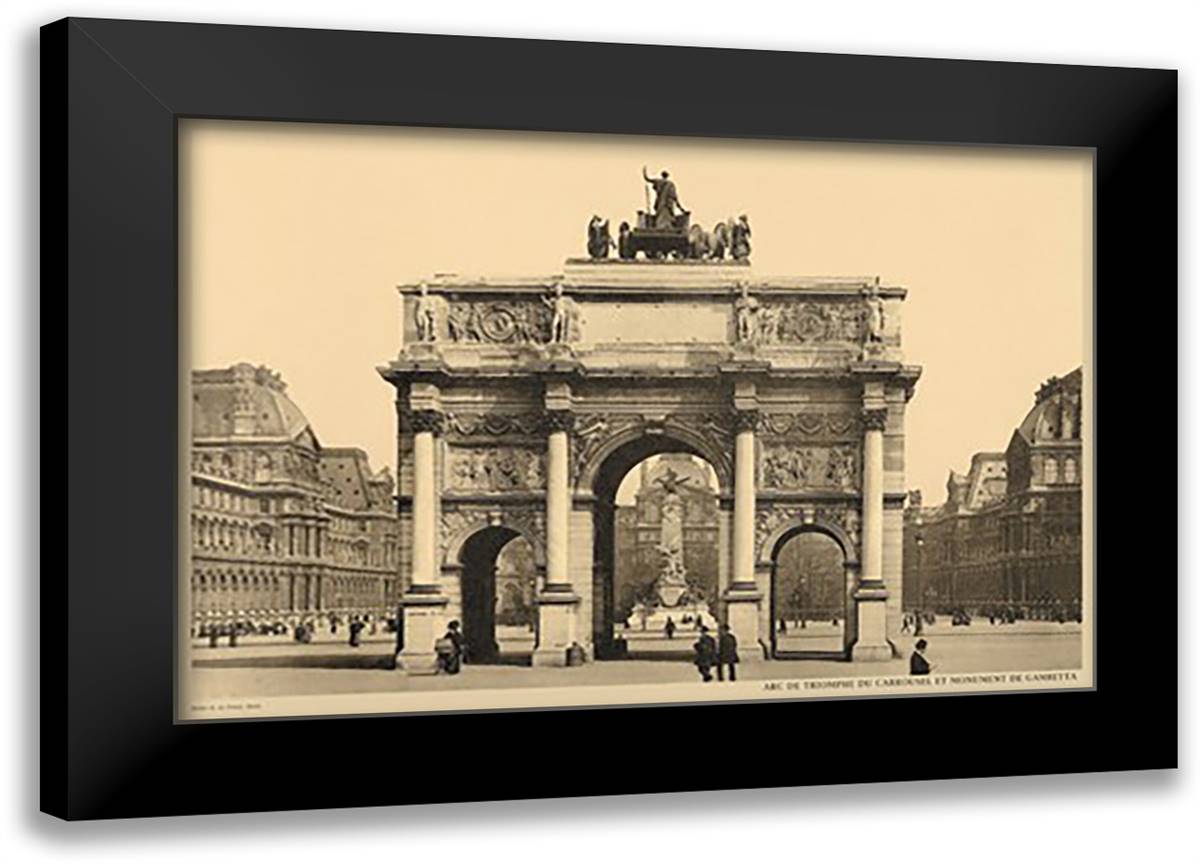 Carousal Triumphal Arch and Monument Gambetta 22x16 Black Modern Wood Framed Art Print Poster by Ledeley, Helio E.