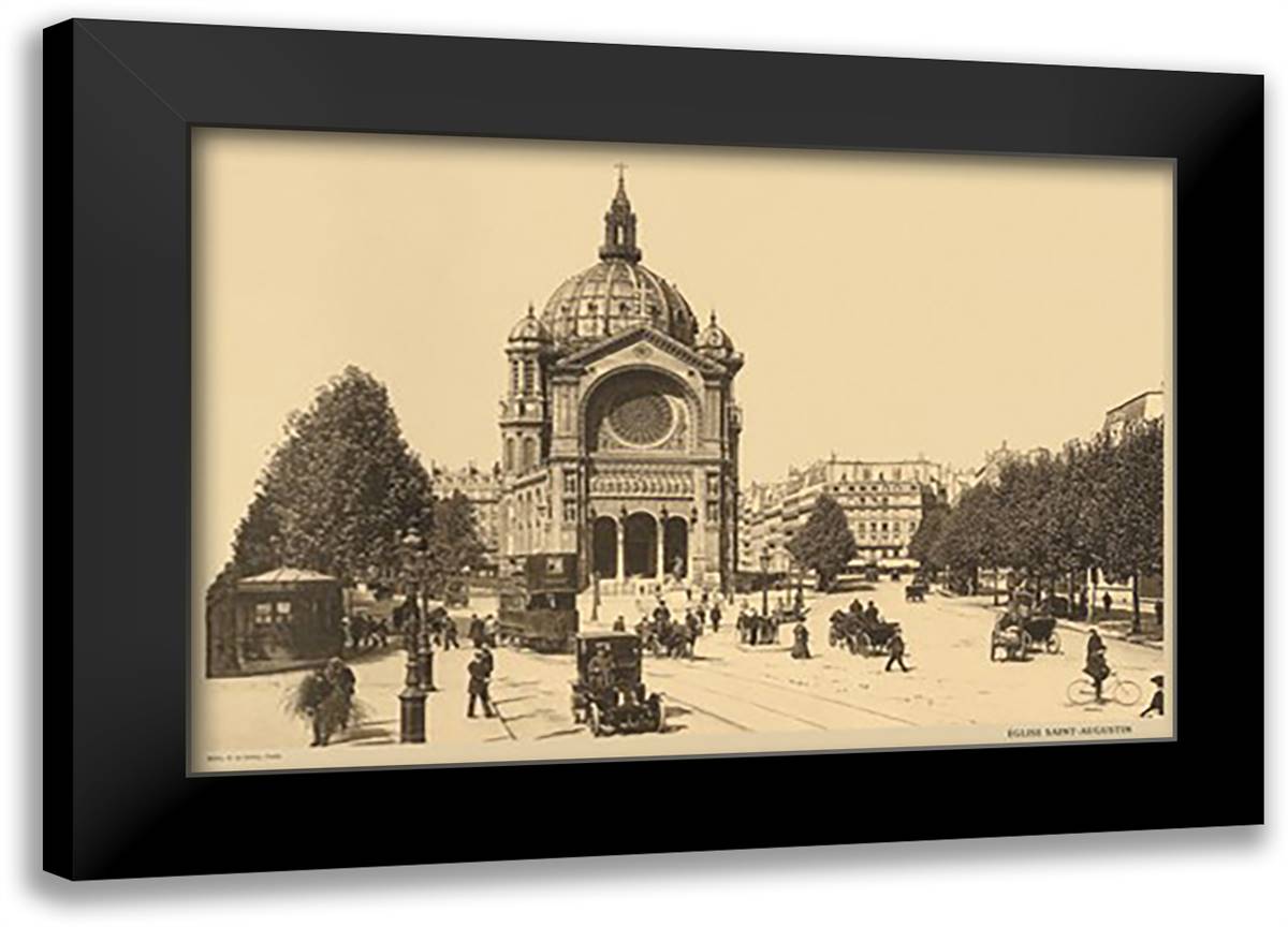 Saint - Augustin's 22x16 Black Modern Wood Framed Art Print Poster by Ledeley, Helio E.
