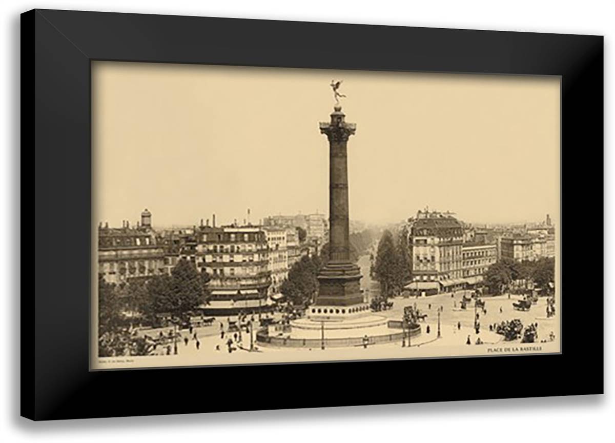 Bastille Place - July Column 22x16 Black Modern Wood Framed Art Print Poster by Ledeley, Helio E.