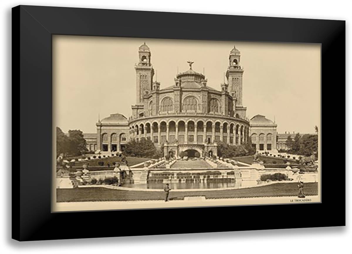 Trocadero Palace 22x16 Black Modern Wood Framed Art Print Poster