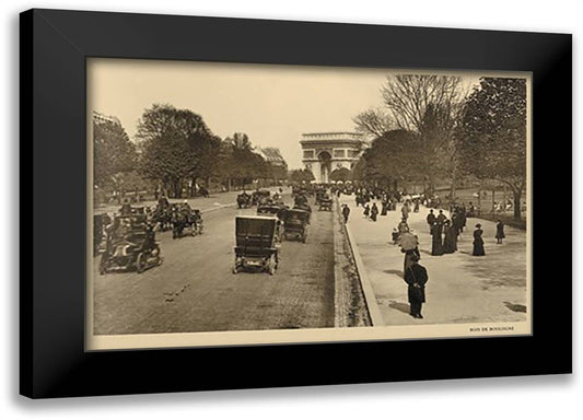 Bois de Boulogne Avenue 22x16 Black Modern Wood Framed Art Print Poster