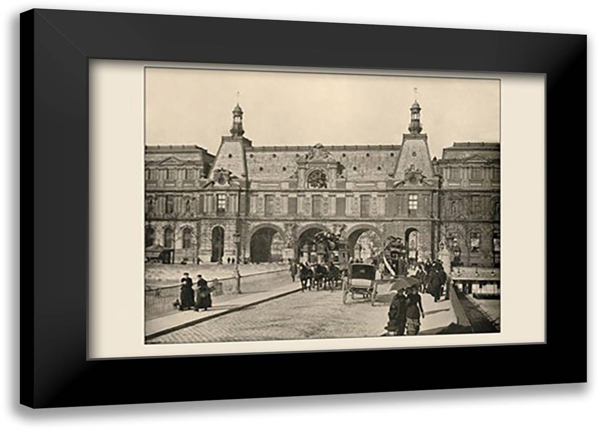 Pavilions of the Louvre 22x16 Black Modern Wood Framed Art Print Poster by Pepper, A.