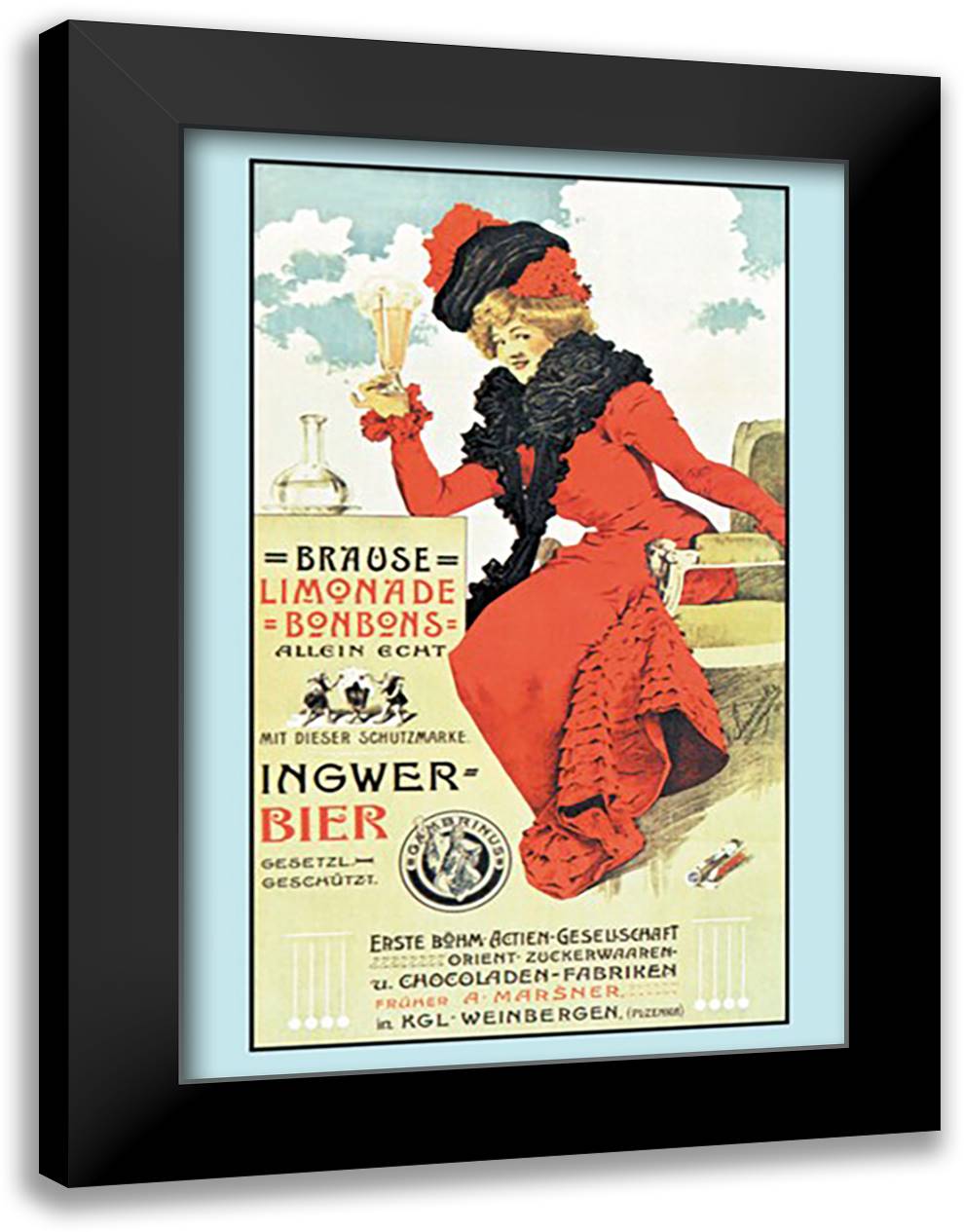 Ingwer Bier 16x22 Black Modern Wood Framed Art Print Poster