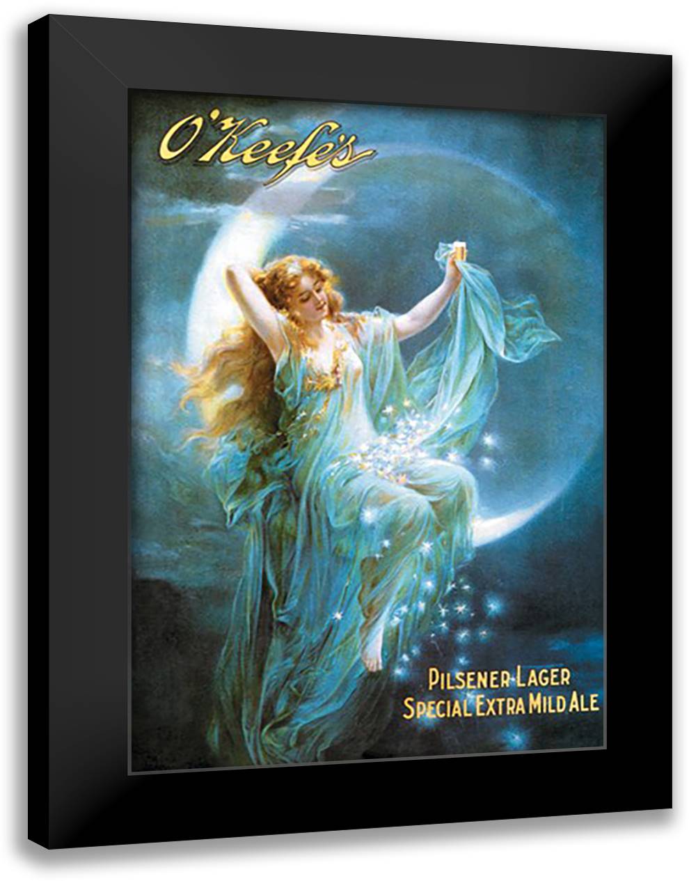 O'Keefe's 16x22 Black Modern Wood Framed Art Print Poster