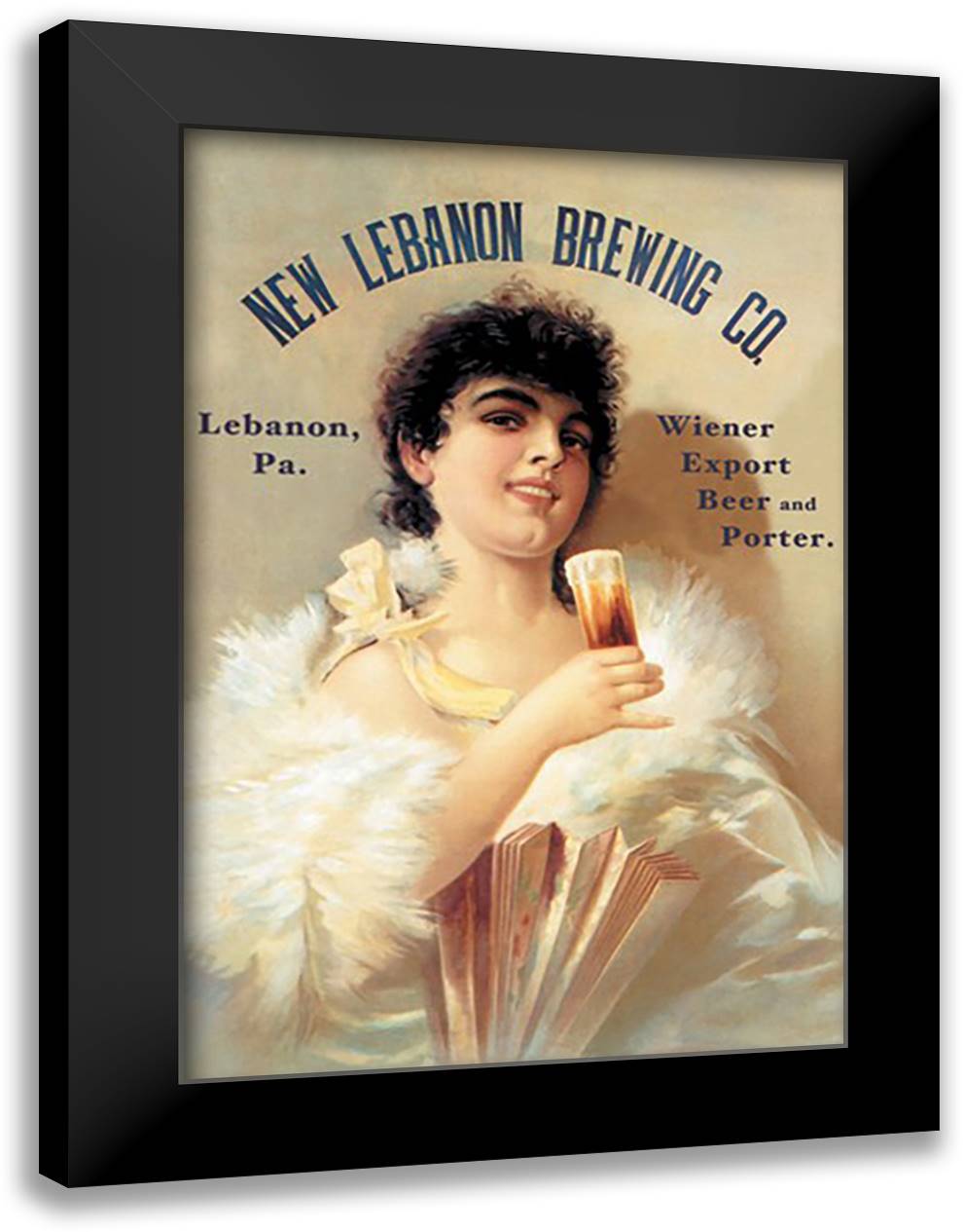 New Lebanon Brewing Company 16x22 Black Modern Wood Framed Art Print Poster