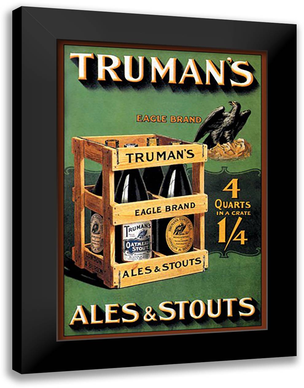Truman's Ales and Stouts 16x22 Black Modern Wood Framed Art Print Poster by Smith, Frances