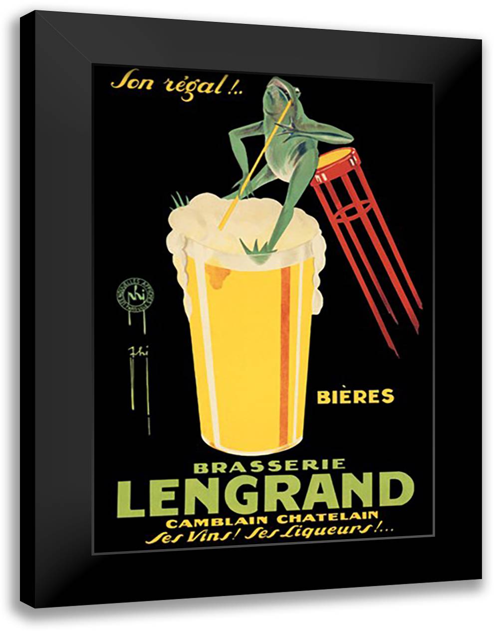 Lengrand 16x22 Black Modern Wood Framed Art Print Poster by Phi