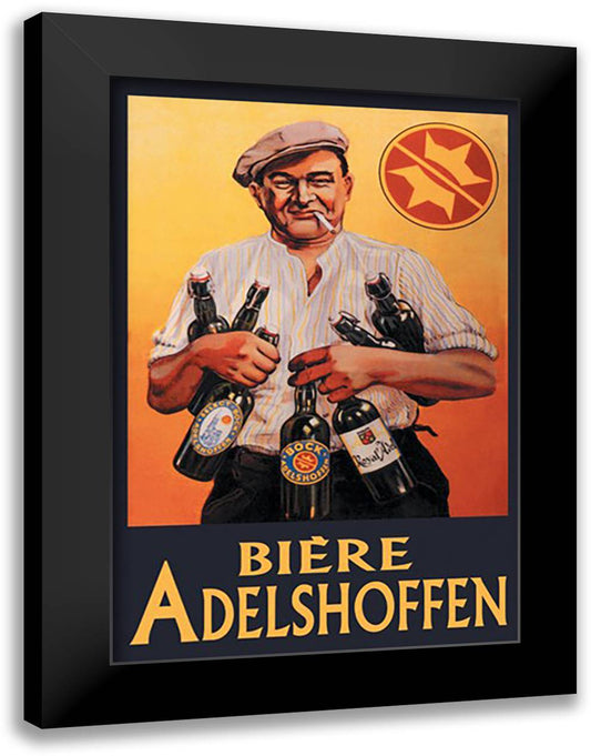 Biere Adelshoffen 16x22 Black Modern Wood Framed Art Print Poster