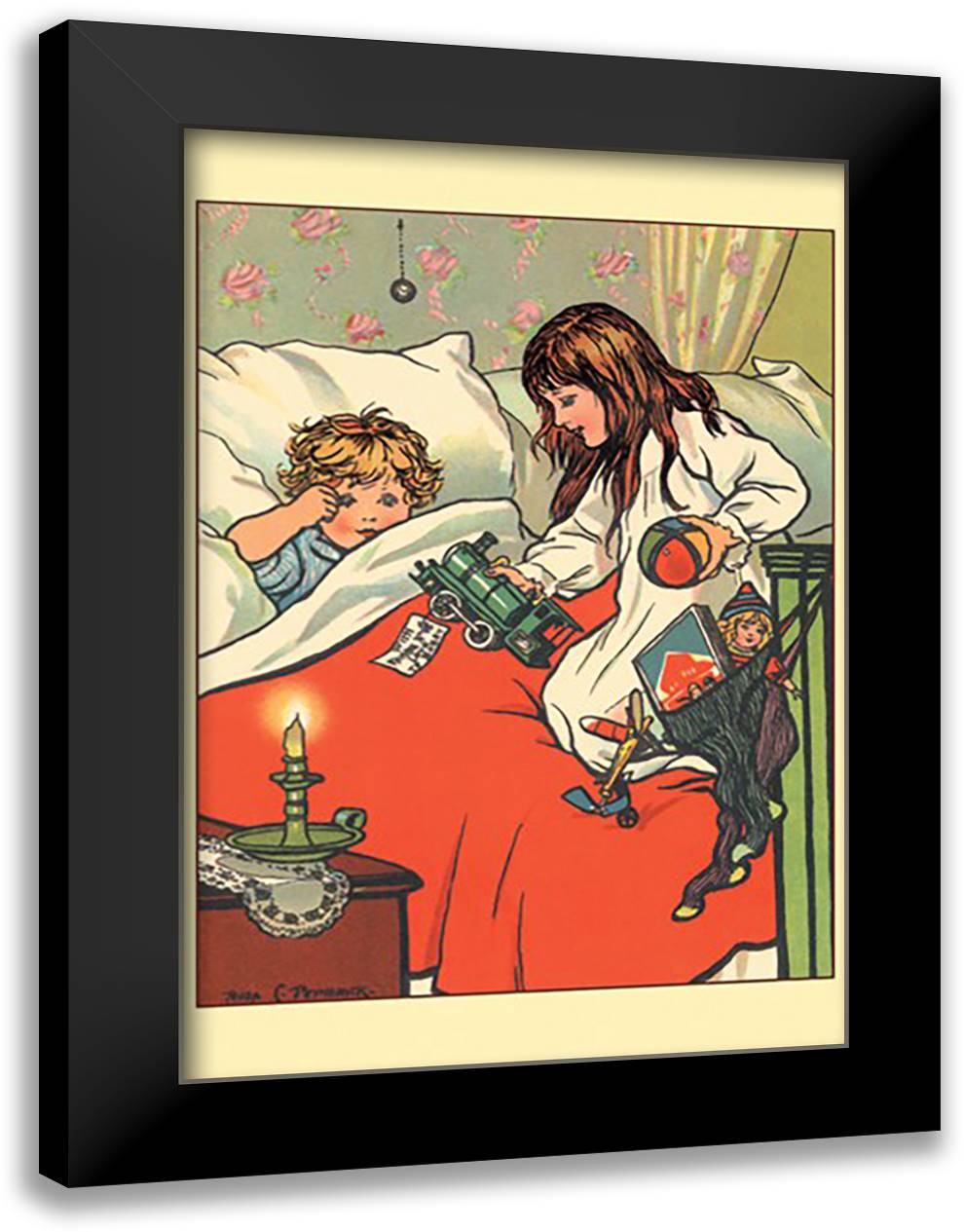 Christmas Morning 16x22 Black Modern Wood Framed Art Print Poster by Petherick, Rosa C.