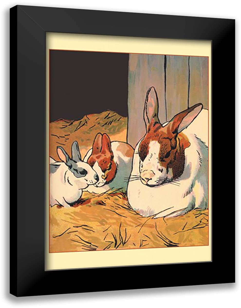 Conceited Bunny Rabbit 16x22 Black Modern Wood Framed Art Print Poster