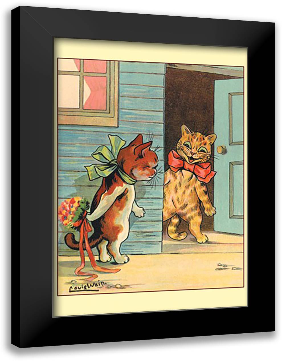 Wooing 16x22 Black Modern Wood Framed Art Print Poster by Wain, L.