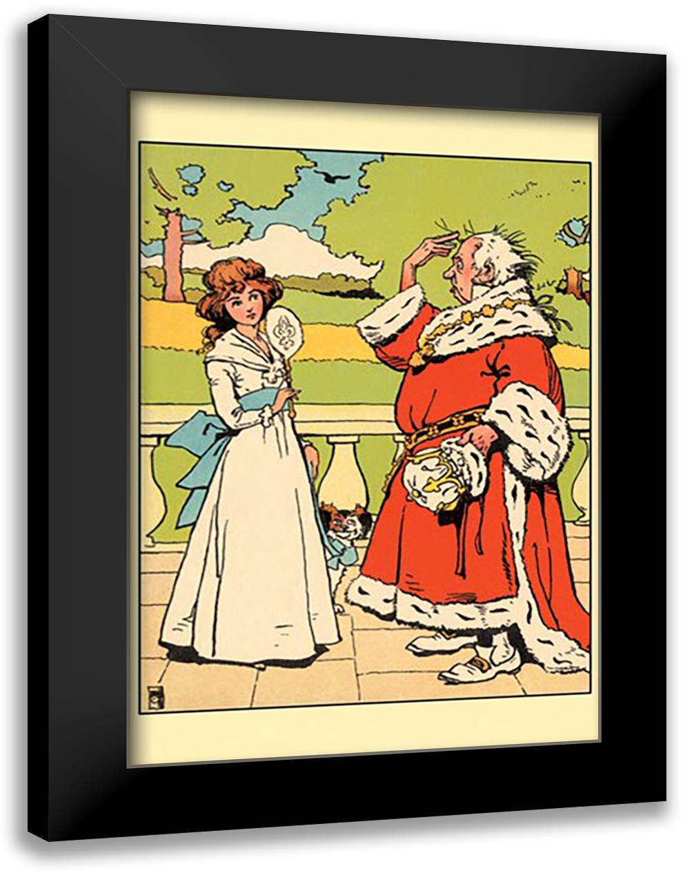 Princess and the King 16x22 Black Modern Wood Framed Art Print Poster