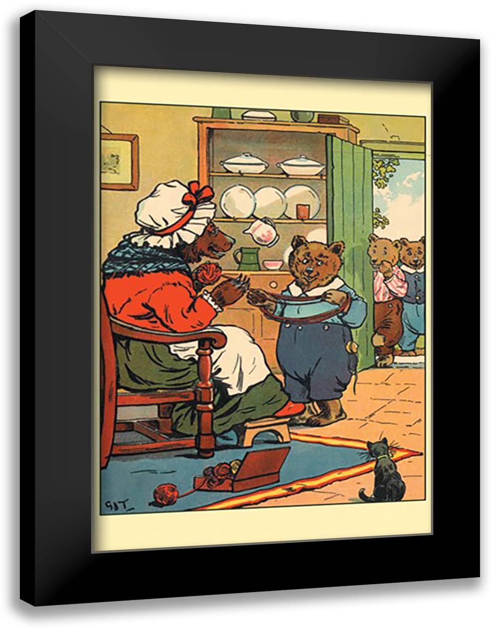 Work and Play 16x22 Black Modern Wood Framed Art Print Poster by G.A.T.