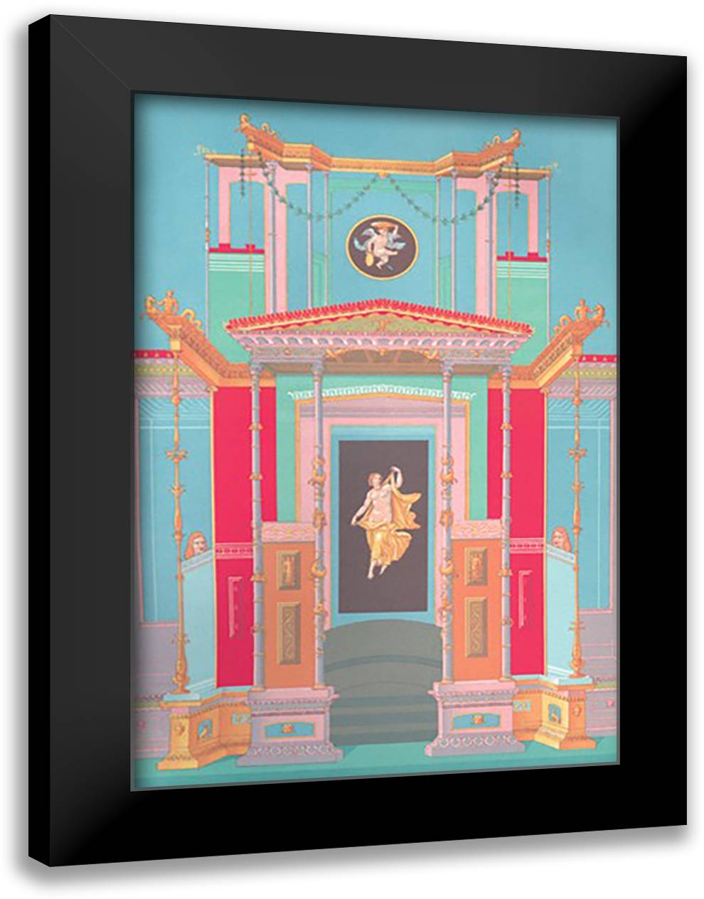 Greco-Roman Style 16x22 Black Modern Wood Framed Art Print Poster by Racinet, Auguste