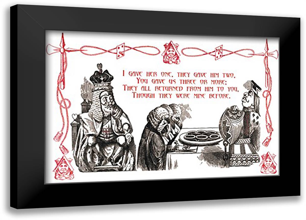 Alice in Wonderland: King and Tarts 22x16 Black Modern Wood Framed Art Print Poster by Tenniel, John