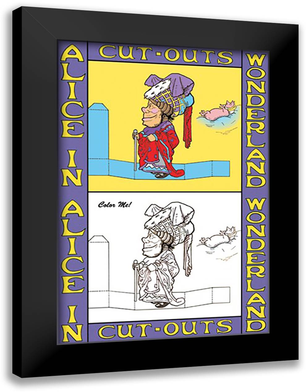Alice in Wonderland: The Duchess - Color Me! 16x22 Black Modern Wood Framed Art Print Poster by Tenniel, John