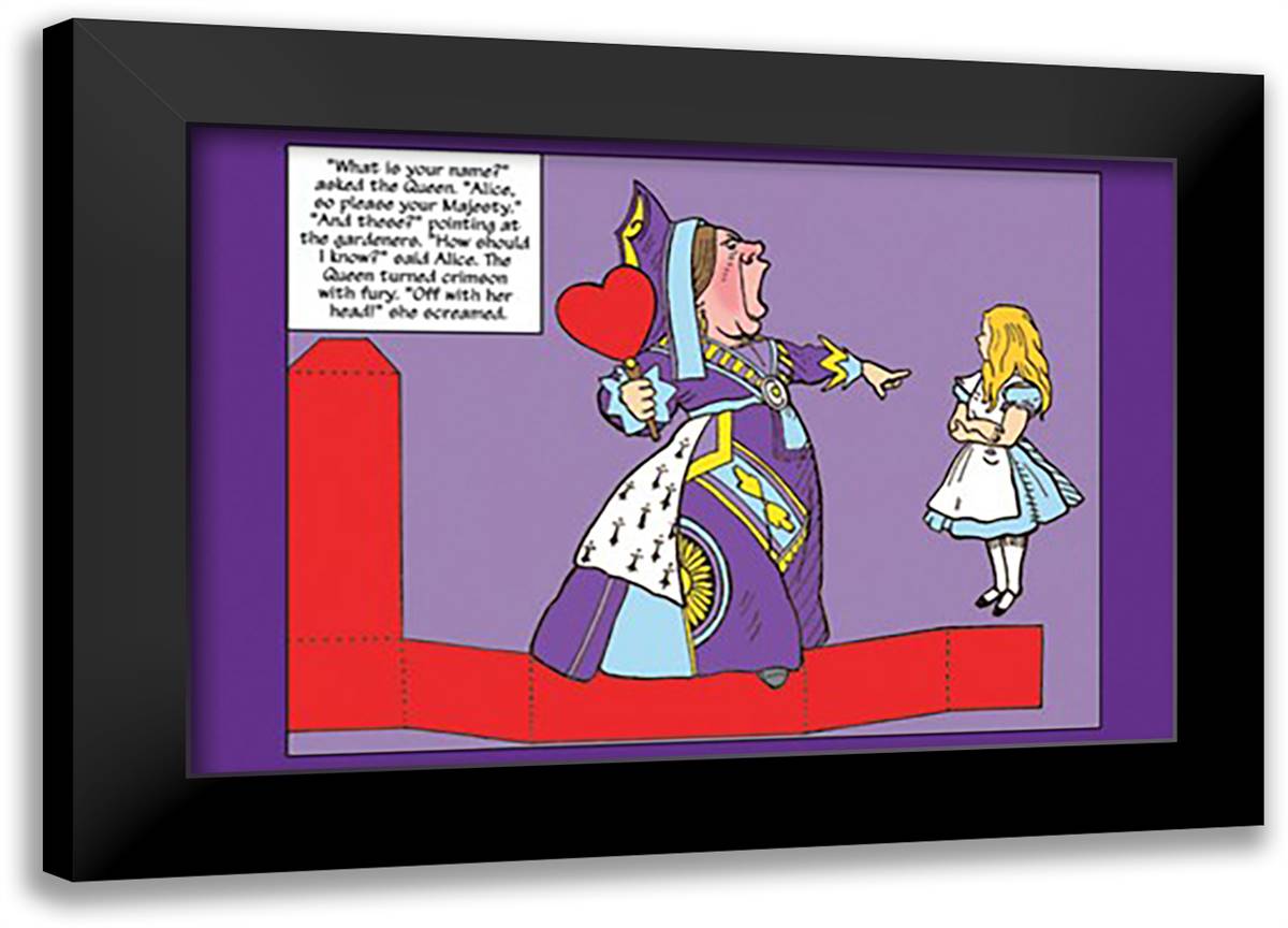 Alice in Wonderland: The Queen of Hearts 22x16 Black Modern Wood Framed Art Print Poster by Tenniel, John