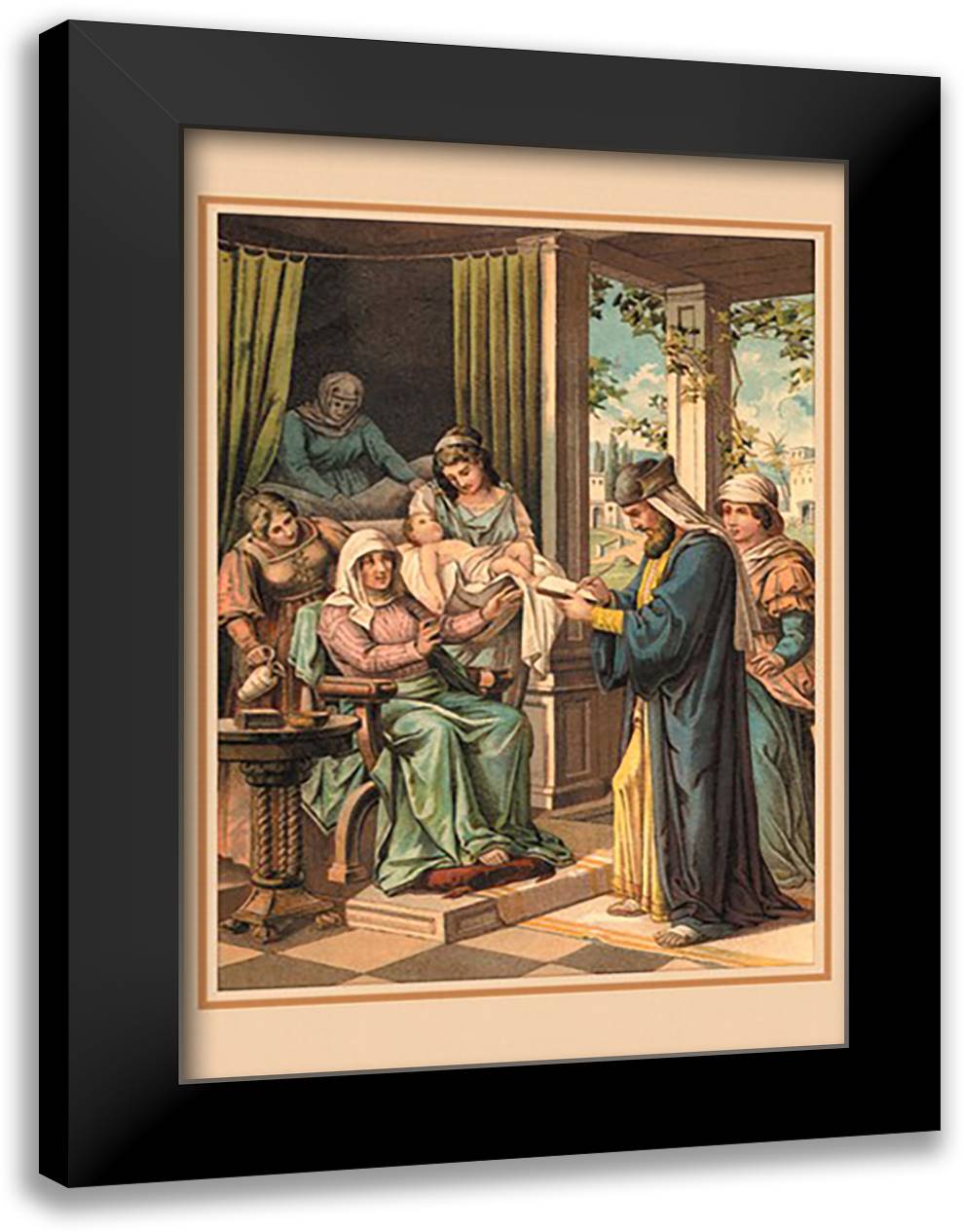 He is Born 16x22 Black Modern Wood Framed Art Print Poster