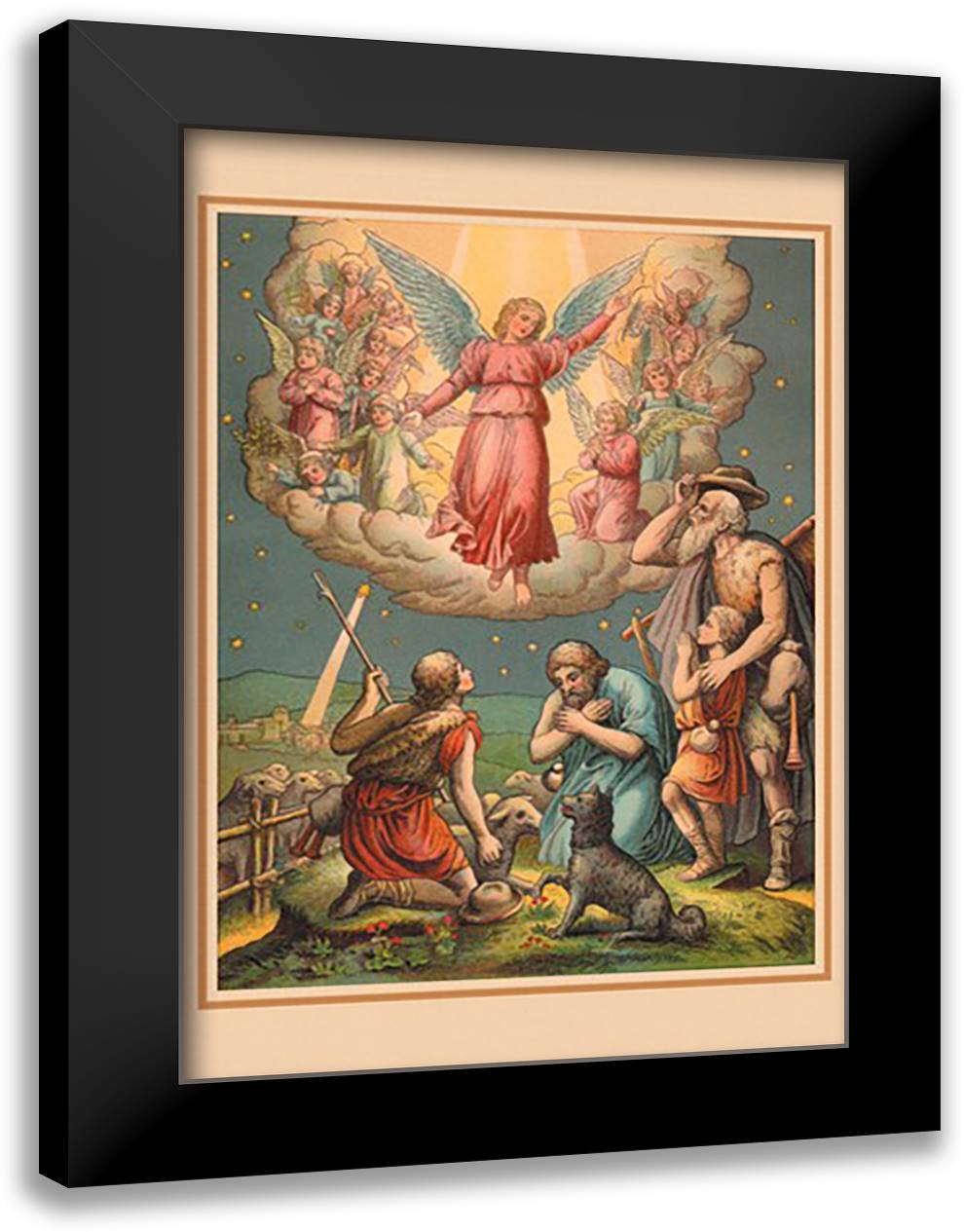 And the Angels Descended from Heaven 16x22 Black Modern Wood Framed Art Print Poster