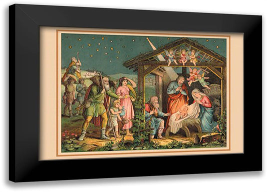 Silent Night, Holy Night 22x16 Black Modern Wood Framed Art Print Poster