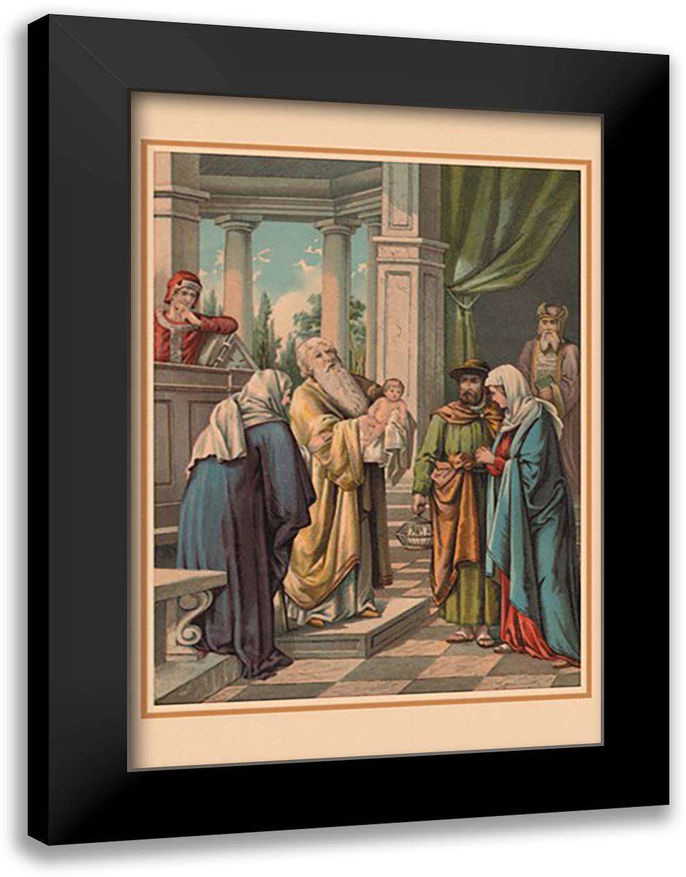 Representation in the Temple 16x22 Black Modern Wood Framed Art Print Poster