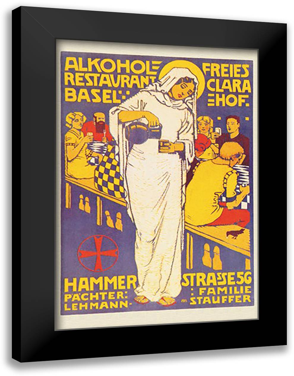 Virgin Mary for Alcohol-Free Restaurant 16x22 Black Modern Wood Framed Art Print Poster