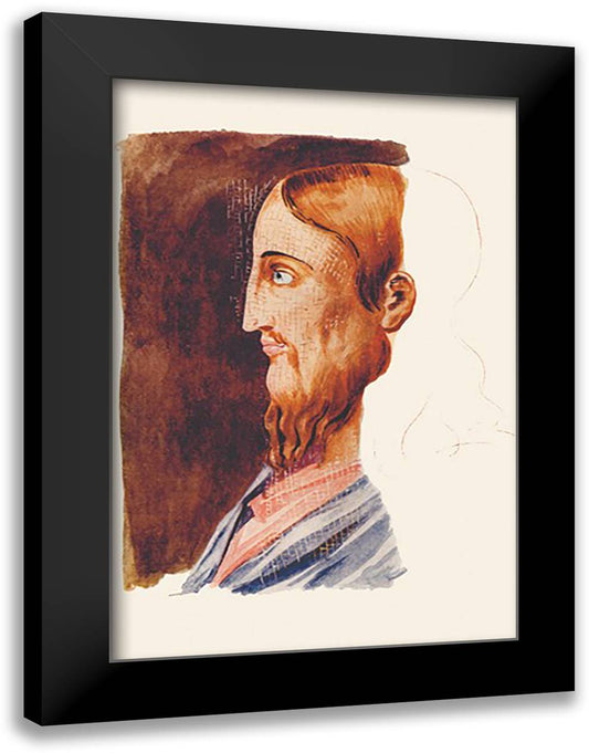 Profile of Jesus 16x22 Black Modern Wood Framed Art Print Poster