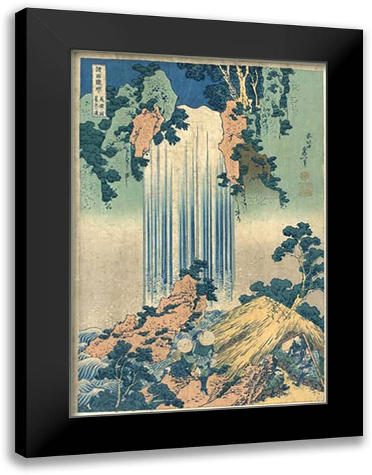 Resting by the Waterfall 16x22 Black Modern Wood Framed Art Print Poster