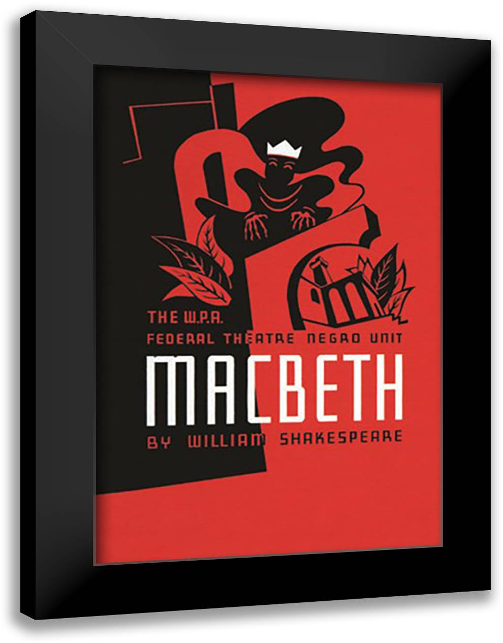 Macbeth: WPA Federal Theater Negro Unit 16x22 Black Modern Wood Framed Art Print Poster by Velonis, Anthony
