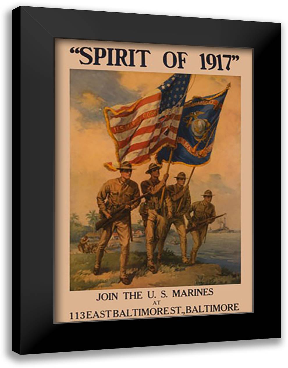 Spirit of 1917 16x22 Black Modern Wood Framed Art Print Poster