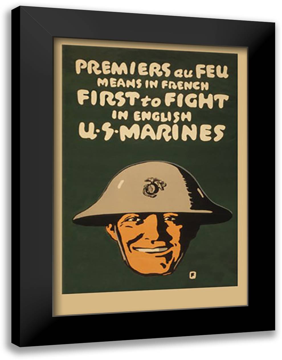 Permiers au feu 16x22 Black Modern Wood Framed Art Print Poster