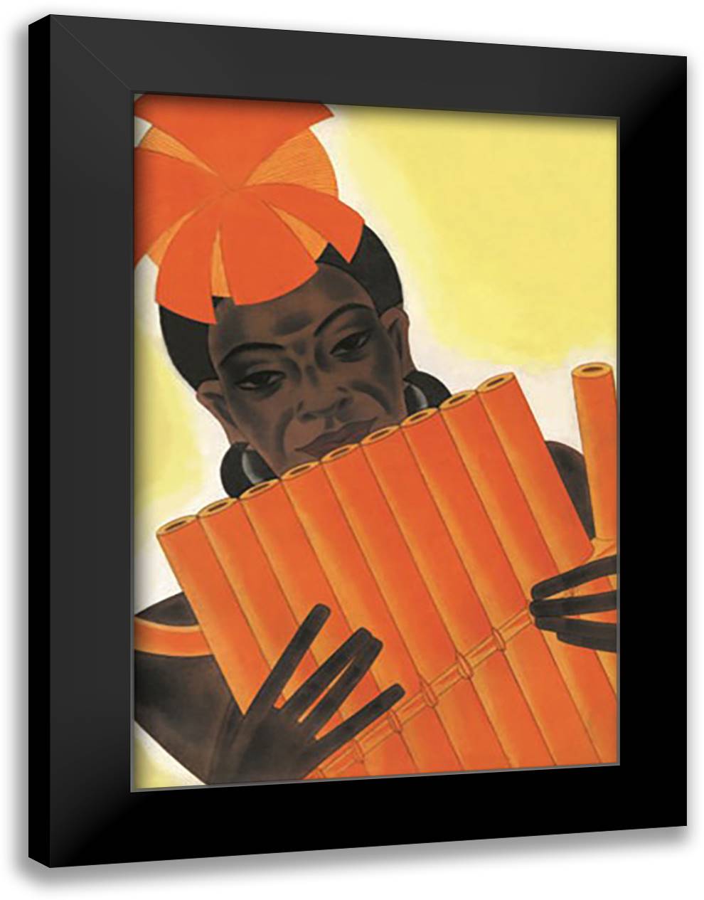Melanesian Intervals 16x22 Black Modern Wood Framed Art Print Poster by McIntosh, Frank